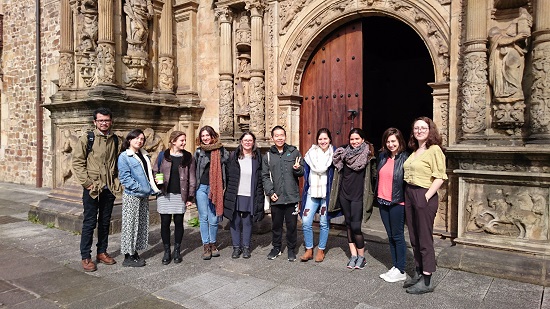 The students pose with Anne Griffiths.